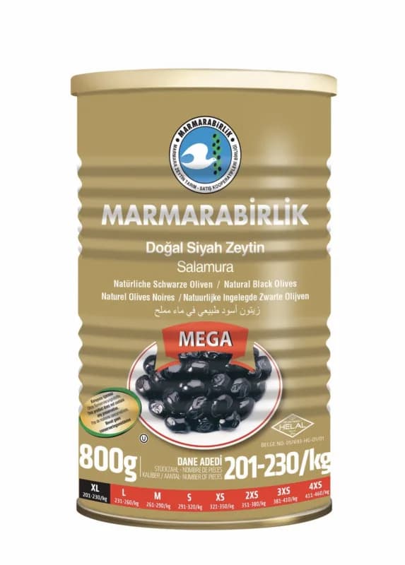 Marmarabirlik olives noires mega 800gr